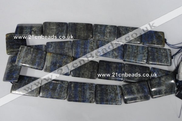 CNL547 15.5 inches 22*30mm flat tube natural lapis lazuli gemstone beads