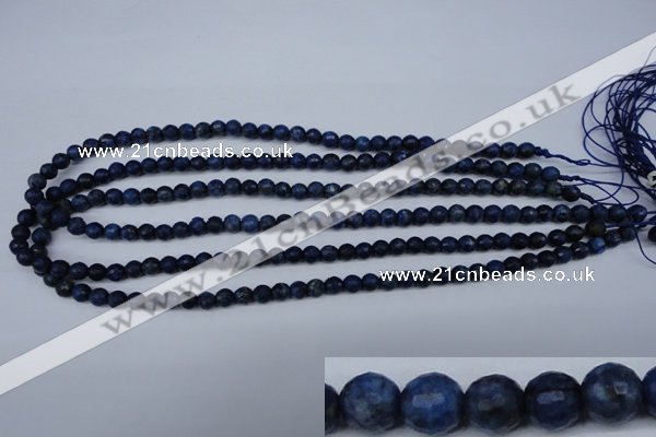 CNL601 15.5 inches 6mm faceted round natural lapis lazuli gemstone beads