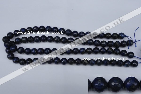 CNL603 15.5 inches 10mm faceted round natural lapis lazuli gemstone beads