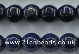 CNL636 15.5 inches 13*14mm pumpkin natural lapis lazuli beads