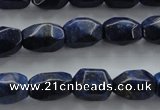 CNL640 15.5 inches 10*15mm faceted nuggets natural lapis lazuli beads