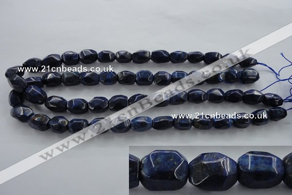 CNL640 15.5 inches 10*15mm faceted nuggets natural lapis lazuli beads