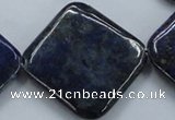 CNL693 15.5 inches 35*35mm diamond natural lapis lazuli beads