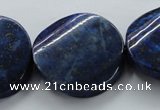 CNL698 15.5 inches 30mm twisted coin natural lapis lazuli beads