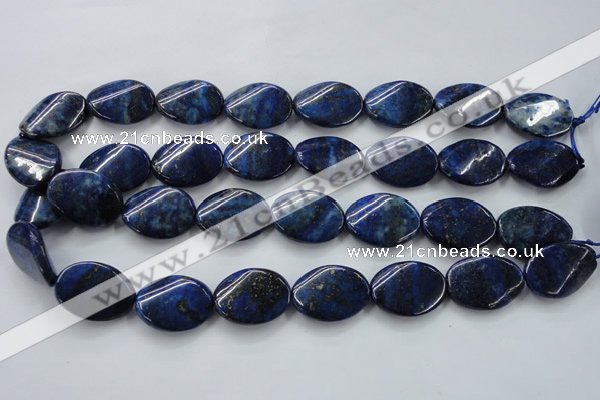 CNL704 15.5 inches 18*25mm twisted oval natural lapis lazuli beads