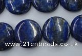 CNL734 15.5 inches 18mm flat round natural lapis lazuli gemstone beads