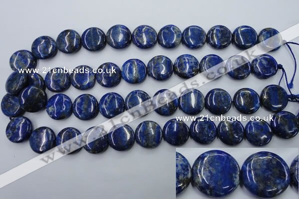 CNL734 15.5 inches 18mm flat round natural lapis lazuli gemstone beads