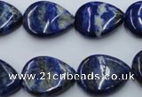 CNL745 15*20mm flat teardrop natural lapis lazuli gemstone beads