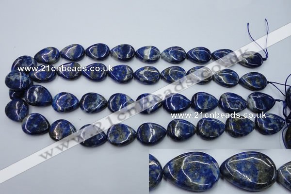 CNL745 15*20mm flat teardrop natural lapis lazuli gemstone beads