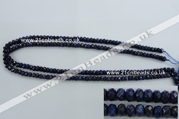 CNL871 15.5 inches 4*6mm faceted rondelle natural lapis lazuli beads