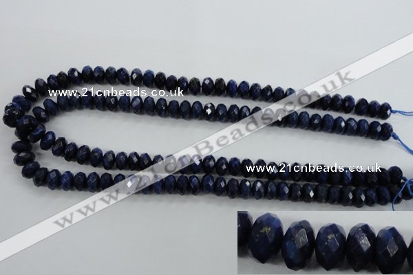 CNL873 15.5 inches 6*10mm faceted rondelle natural lapis lazuli beads