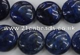 CNL926 15.5 inches 16mm flat round natural lapis lazuli gemstone beads