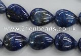 CNL955 15.5 inches 12*16mm flat teardrop natural lapis lazuli beads