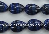 CNL956 15.5 inches 13*18mm flat teardrop natural lapis lazuli beads