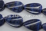 CNL985 15.5 inches 17*25mm twisted flat teardrop natural lapis lazuli beads