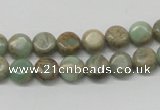 CNS08 16 inches 8mm flat round natural serpentine jasper beads