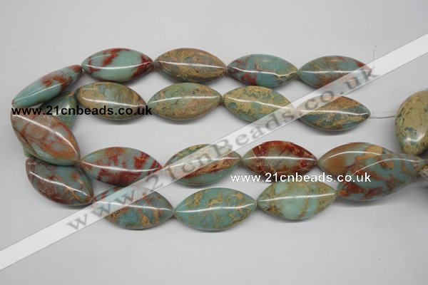 CNS100 15.5 inches 20*40mm marquise natural serpentine jasper beads