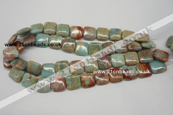 CNS106 15.5 inches 18*18mm square natural serpentine jasper beads