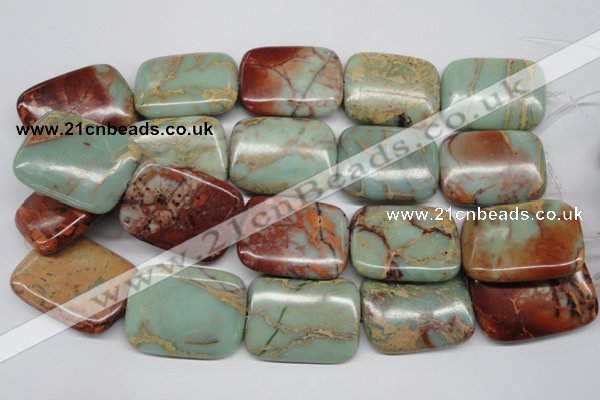 CNS115 15.5 inches 30*40mm rectangle natural serpentine jasper beads