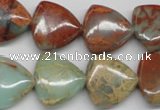 CNS117 15.5 inches 18*18mm triangle natural serpentine jasper beads