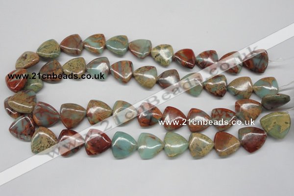 CNS117 15.5 inches 18*18mm triangle natural serpentine jasper beads