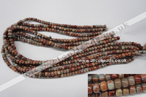 CNS128 15.5 inches 4*6mm rondelle natural serpentine jasper beads