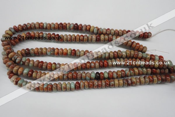 CNS130 15.5 inches 6*10mm rondelle natural serpentine jasper beads