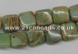 CNS140 15.5 inches 12*12mm square natural serpentine jasper beads