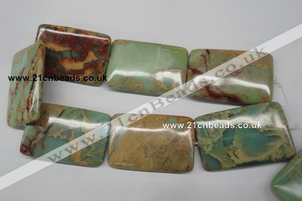 CNS153 15.5 inches 40*60mm rectangle natural serpentine jasper beads