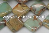 CNS156 15.5 inches 16*16mm diamond natural serpentine jasper beads