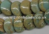 CNS175 15.5 inches 18mm flat round natural serpentine jasper beads