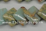 CNS180 15.5 inches 16*16mm diamond natural serpentine jasper beads