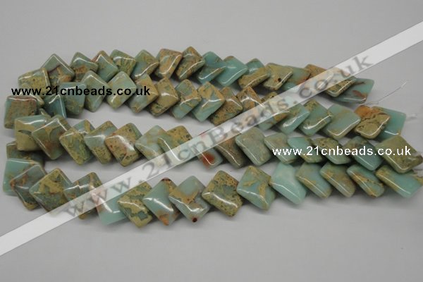 CNS180 15.5 inches 16*16mm diamond natural serpentine jasper beads