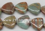 CNS184 15.5 inches 16*16mm triangle natural serpentine jasper beads