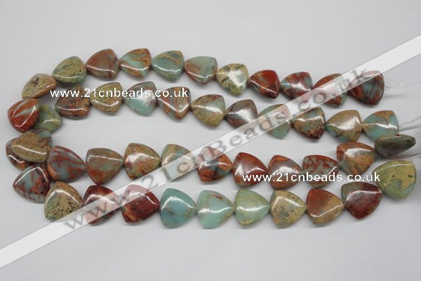 CNS184 15.5 inches 16*16mm triangle natural serpentine jasper beads
