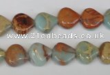 CNS186 15.5 inches 12*12mm triangle natural serpentine jasper beads