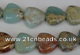 CNS187 15.5 inches 14*14mm triangle natural serpentine jasper beads