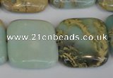 CNS195 15.5 inches 25*25mm square natural serpentine jasper beads