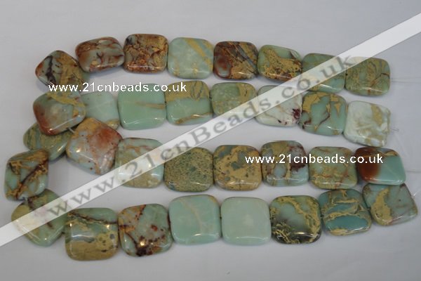 CNS195 15.5 inches 25*25mm square natural serpentine jasper beads