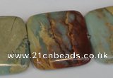 CNS196 15.5 inches 30*30mm square natural serpentine jasper beads