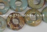 CNS197 15.5 inches 20mm donut natural serpentine jasper beads