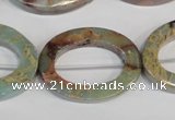 CNS198 15.5 inches 22*30mm oval donut natural serpentine jasper beads