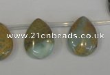 CNS200 Top-drilled 15*20mm flat teardrop natural serpentine jasper beads