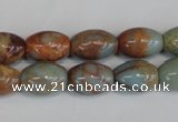 CNS203 15.5 inches 10*14mm rice natural serpentine jasper beads