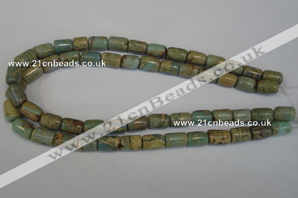 CNS205 15.5 inches 10*14mm drum natural serpentine jasper beads