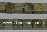 CNS210 15.5 inches 15*15mm cube natural serpentine jasper beads