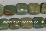 CNS213 15.5 inches 15*15mm square natural serpentine jasper beads