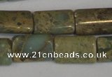 CNS215 15.5 inches 8*12mm flat tube natural serpentine jasper beads