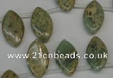 CNS218 Top-drilled 10*18mm marquise natural serpentine jasper beads