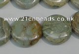 CNS233 15.5 inches 20mm flat round natural serpentine jasper beads